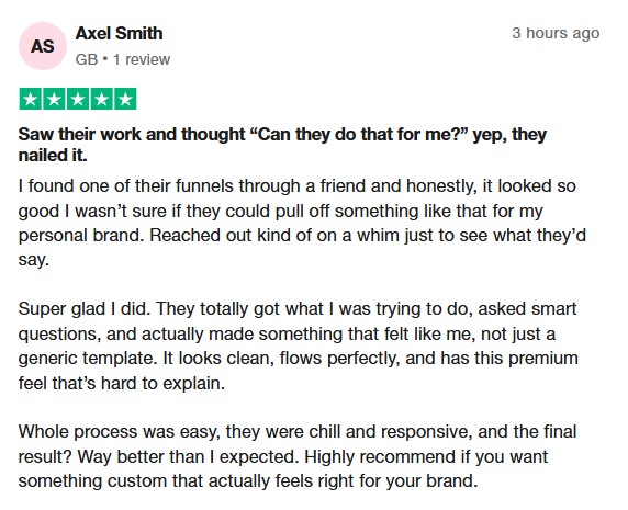 Axel Smith Testimonial